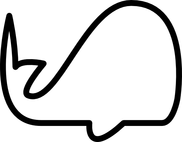 Whale Black And White White Whale Outline Clip Art - Whale Outline (600x468)
