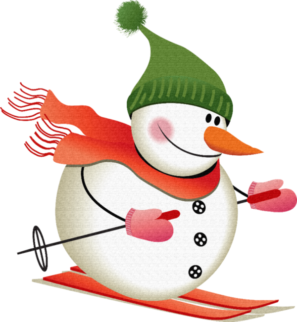 Tubes Noel / Bonhommes De Neiges - Christmas Snowman Fridge Magnets Skiing Sledding Playing (600x651)