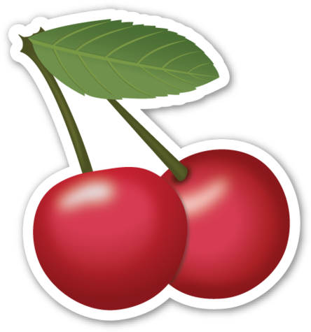 Cherries - Emojistickers - Com - Emoji Cherry (495x528)