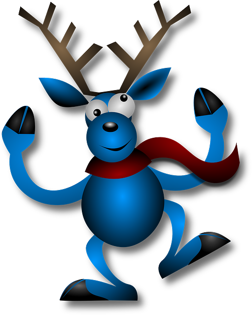 Openclipart-vectors » - Custom Blue Reindeer Playing Guitar Mousepad (511x640)