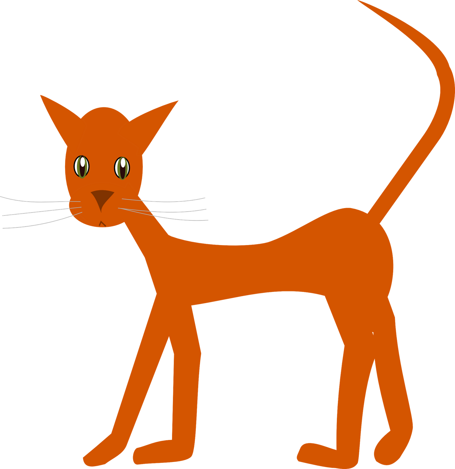 Free Red Cat Doodle Graphic - Transparent Background Cat Clip Art (1552x1600)