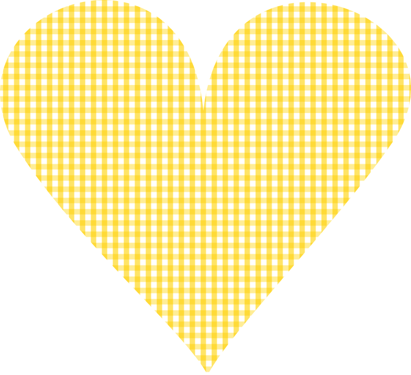 Free Scrap Yellow Plaid Heart Png - Yellow Heart Transparent Background (849x775)