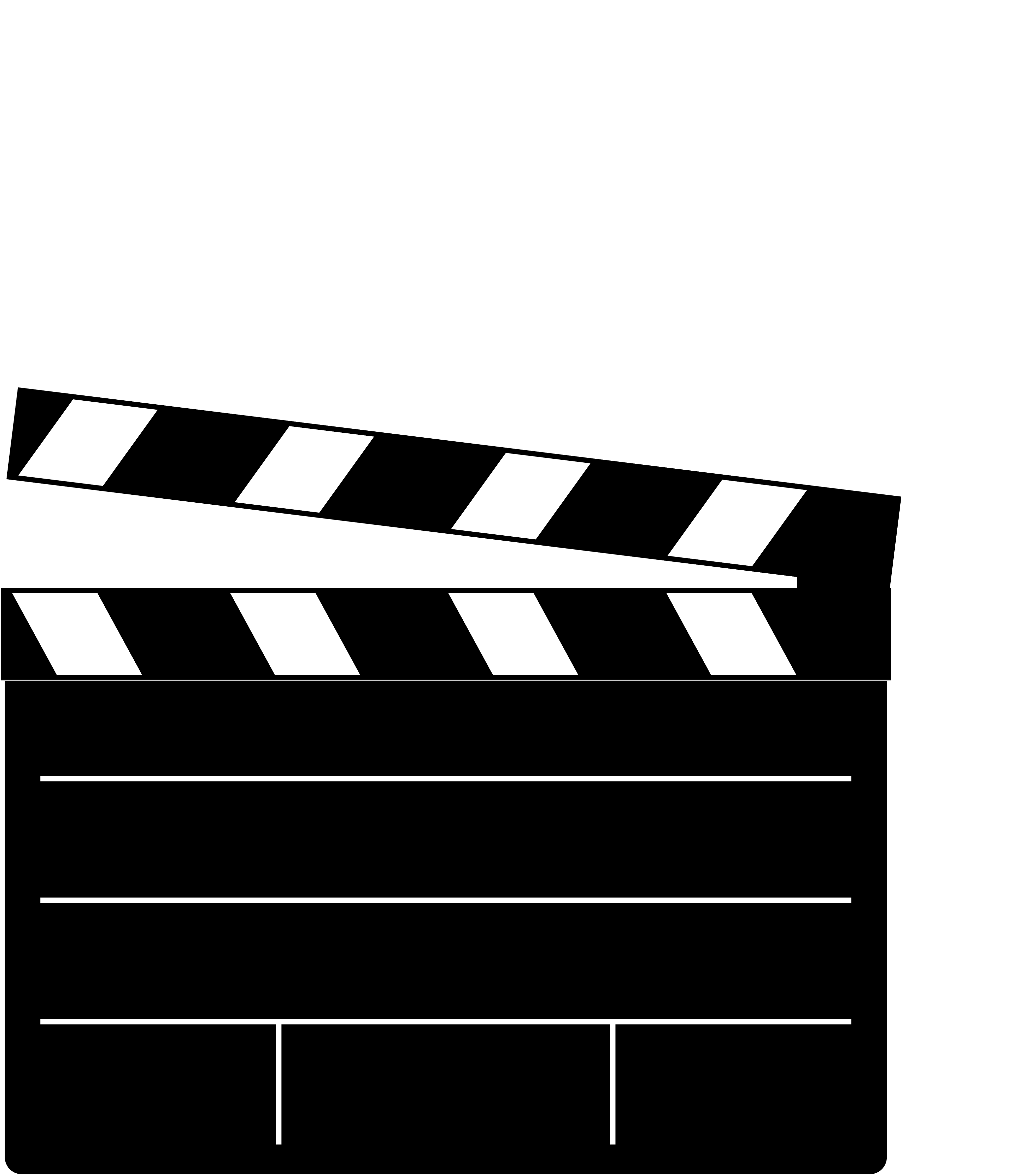 Movie Clapper Clip Art - Clapperboard (3115x3563)