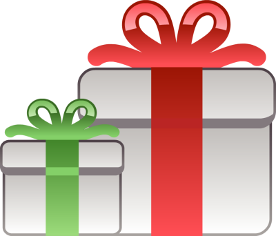 Small Clip Art - Big And Small Gift (400x342)