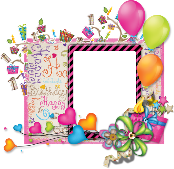 Birthday Background With Frame (600x584)