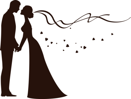 Craft - Bride And Groom Silhouette (500x377)