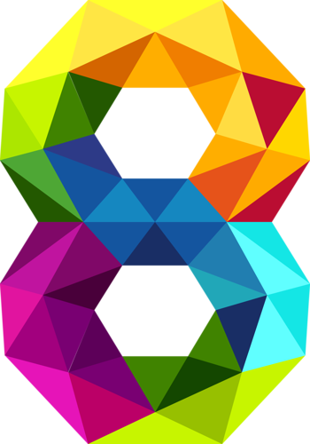 Passende Grafik Zum Alter Des Geburtstagskindes - Colourful Numbers Png (350x500)