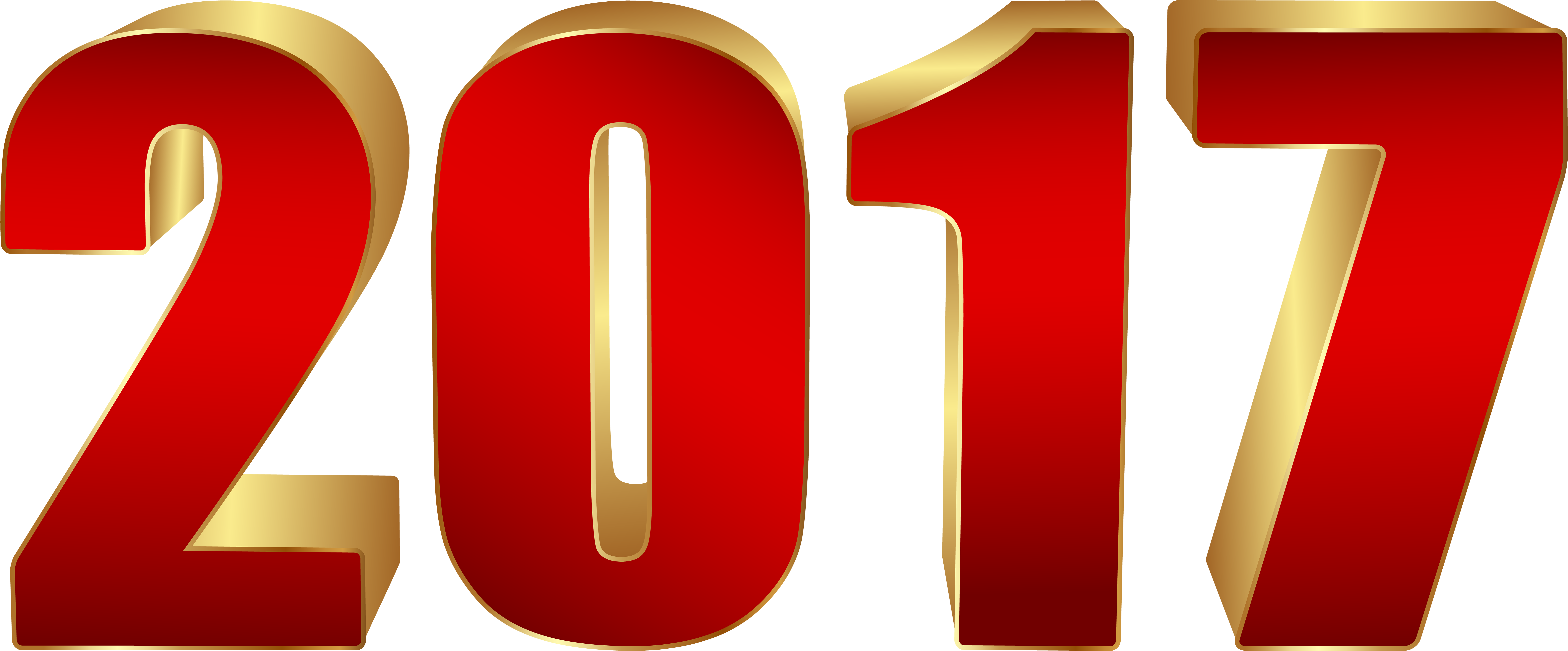 Silvester, Weihnachts Clipart, Clipart Bilder, Kunst - 2017 Gold Letters Png (8000x3346)