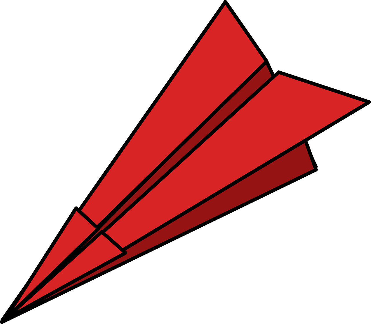 Papierflieger, Gefaltet, Papier Dart - Paper Airplane Clip Art (1280x1118)