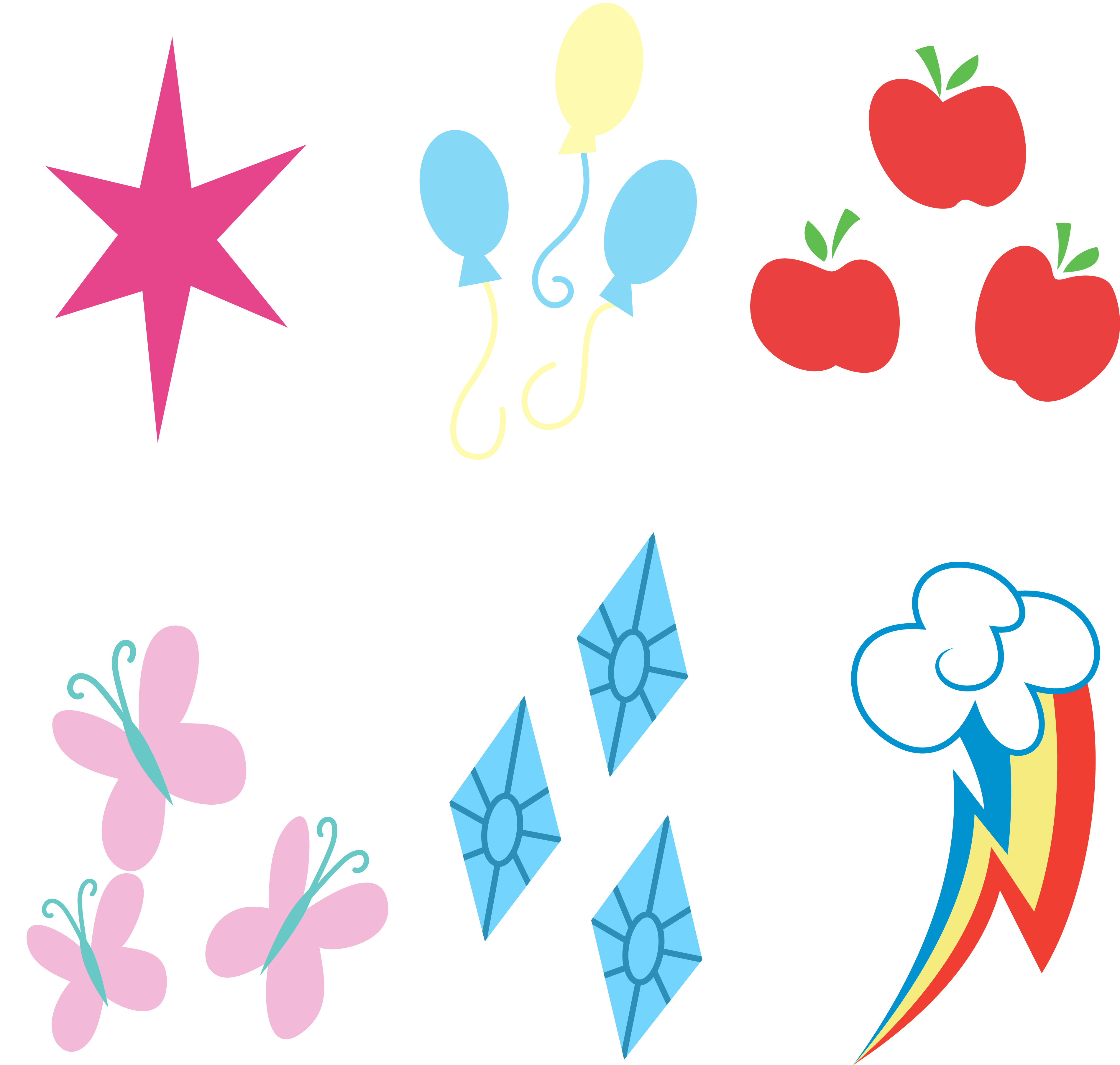 My Little Pony/unicorn Party - Mane 6 Cutie Mark (4000x4000)