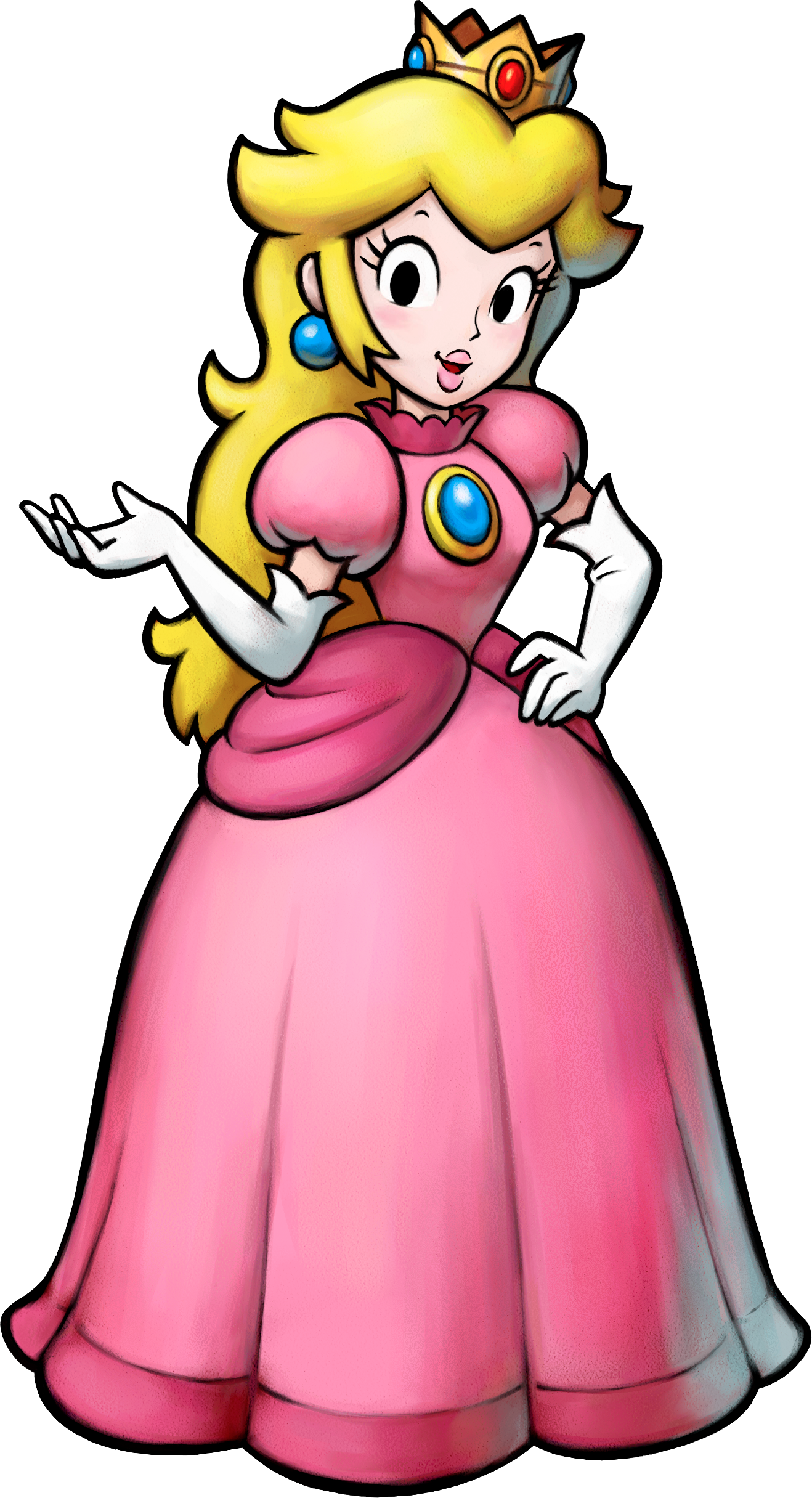 Mario Princess Peach - Princess Peach Mario And Luigi Partners In Time (1318x2431)