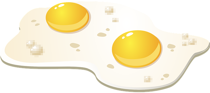 Eier Frühstück Dotter Eigelb Eiweiß Braten - Fried Eggs Transparent (680x340)