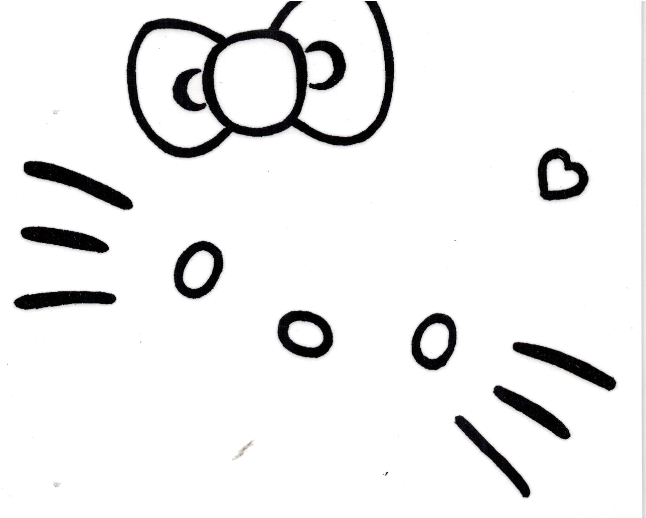 Charmant Hallo Kitty Vorlageneinladungen Zeitgenössisch - Line Art (1288x1033)