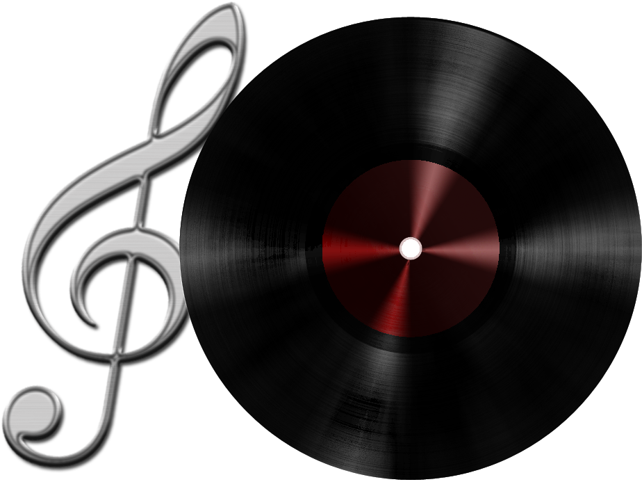 Vinyl Records Clipart Vinyl Record And Treble Clef - Phonograph Record (1000x700)