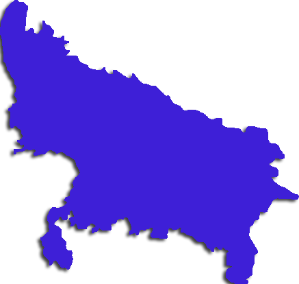 Branch Network - - Outline Map Of Uttar Pradesh (437x414)