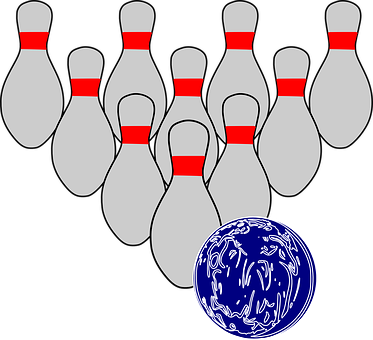 Bowling, Duckpins, Sport, Kegeln - Sports Clipart (373x340)