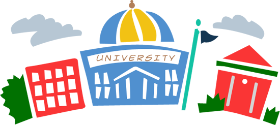 Pin College Images Clip Art - Colleges Transparent (550x246)