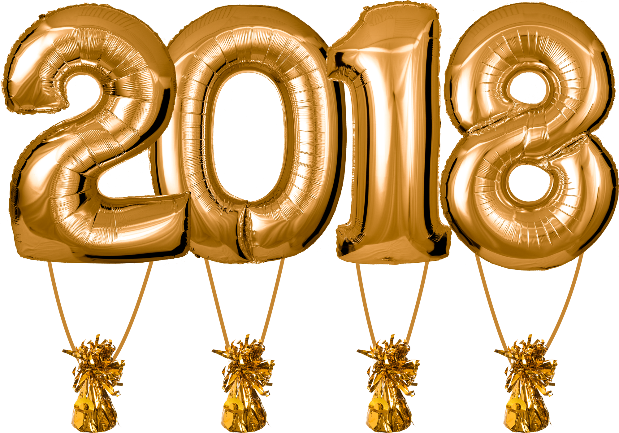 Zahlenballons 2018 Gold Inkl - Balloon 2018 Png (2000x1398)
