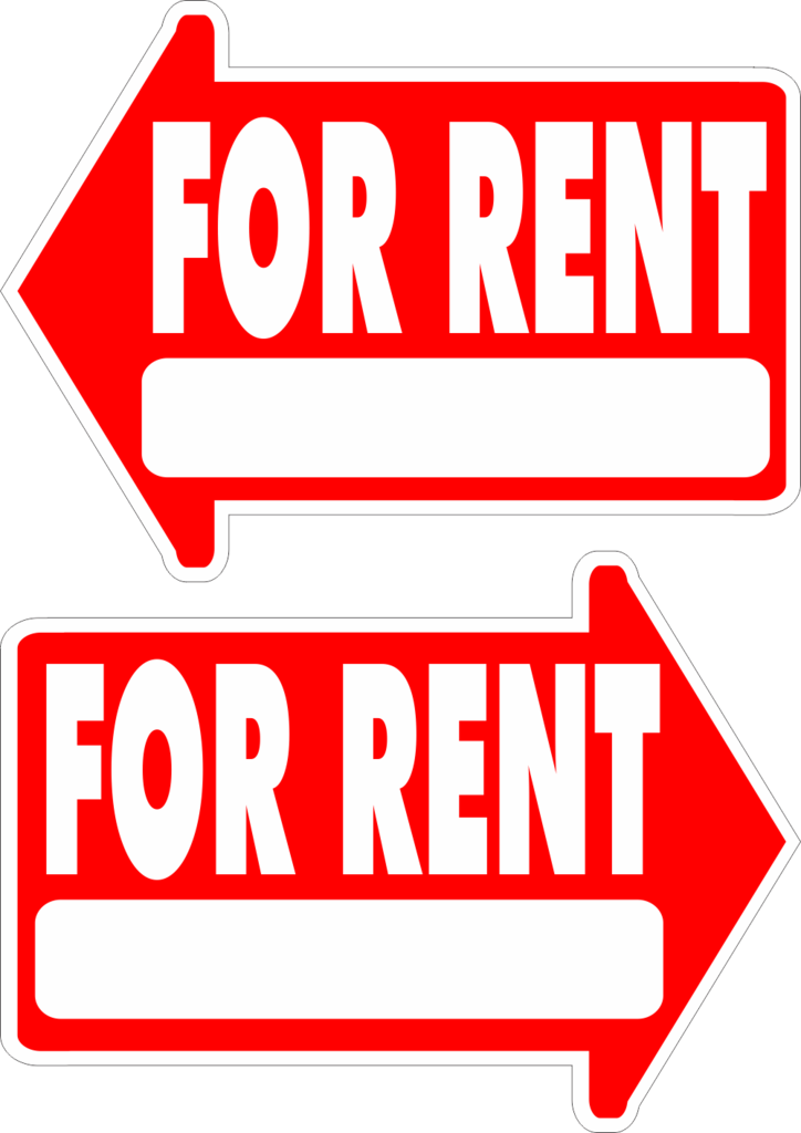 For Rent Yard Sign Arrow Shaped With Frame Statrting - Rent Yard Sign Png (724x1024)