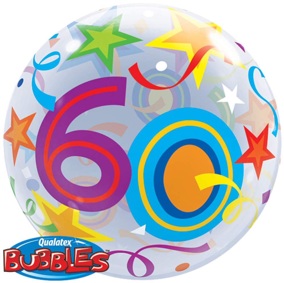 Bubble Balloon 60th Birthday - Brilliant Stars 56 Cm (1000x1000)