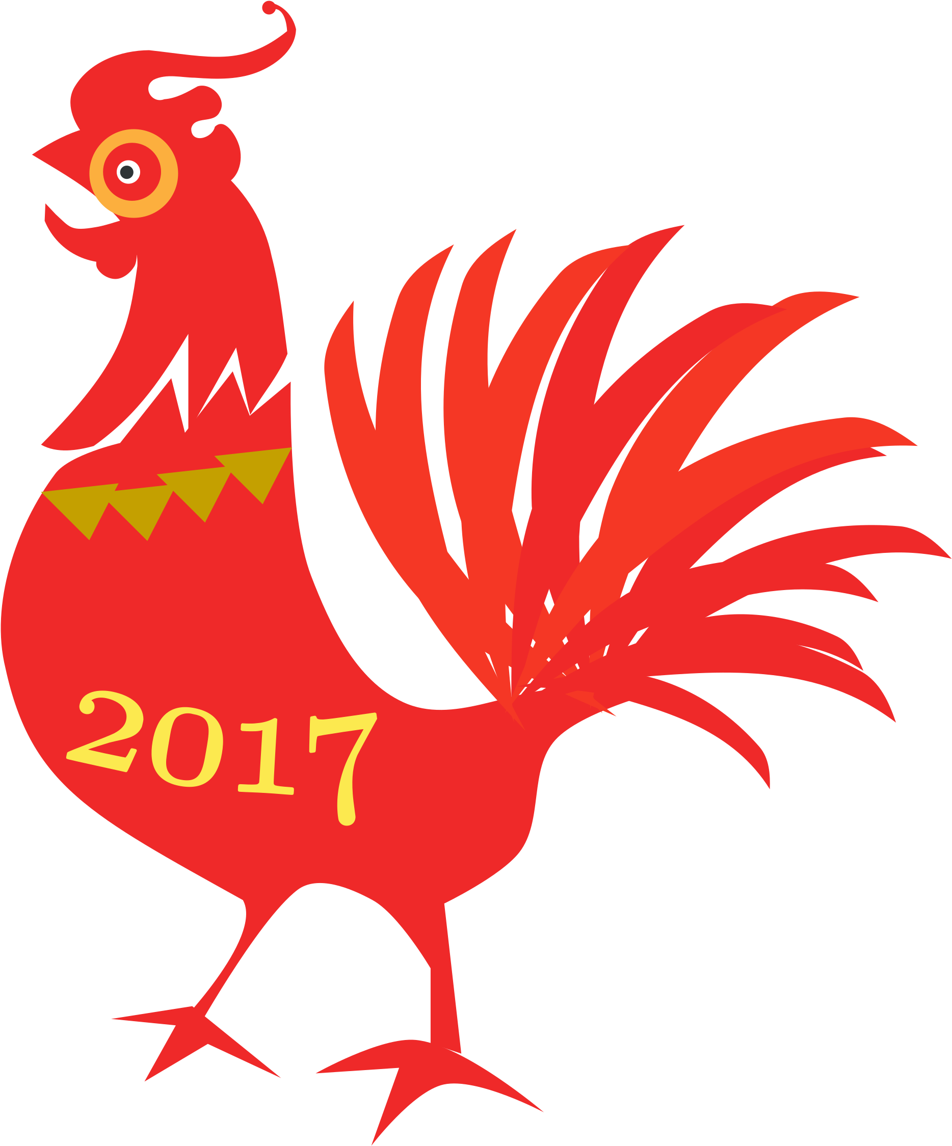 Cock, Red, Chinese New Year Clipart Png Images - Chinese New Year Clipart (2019x2400)