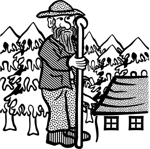 Old Man Clipart - Coloring Book (500x496)