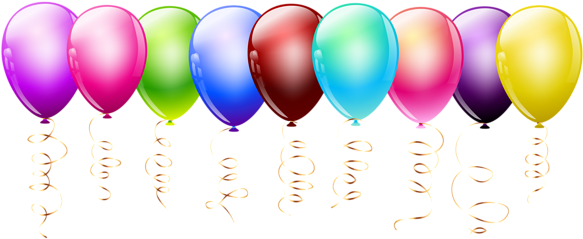Transparent Balloons Png Clipart Image - Transparent Balloon Clip Art (600x244)