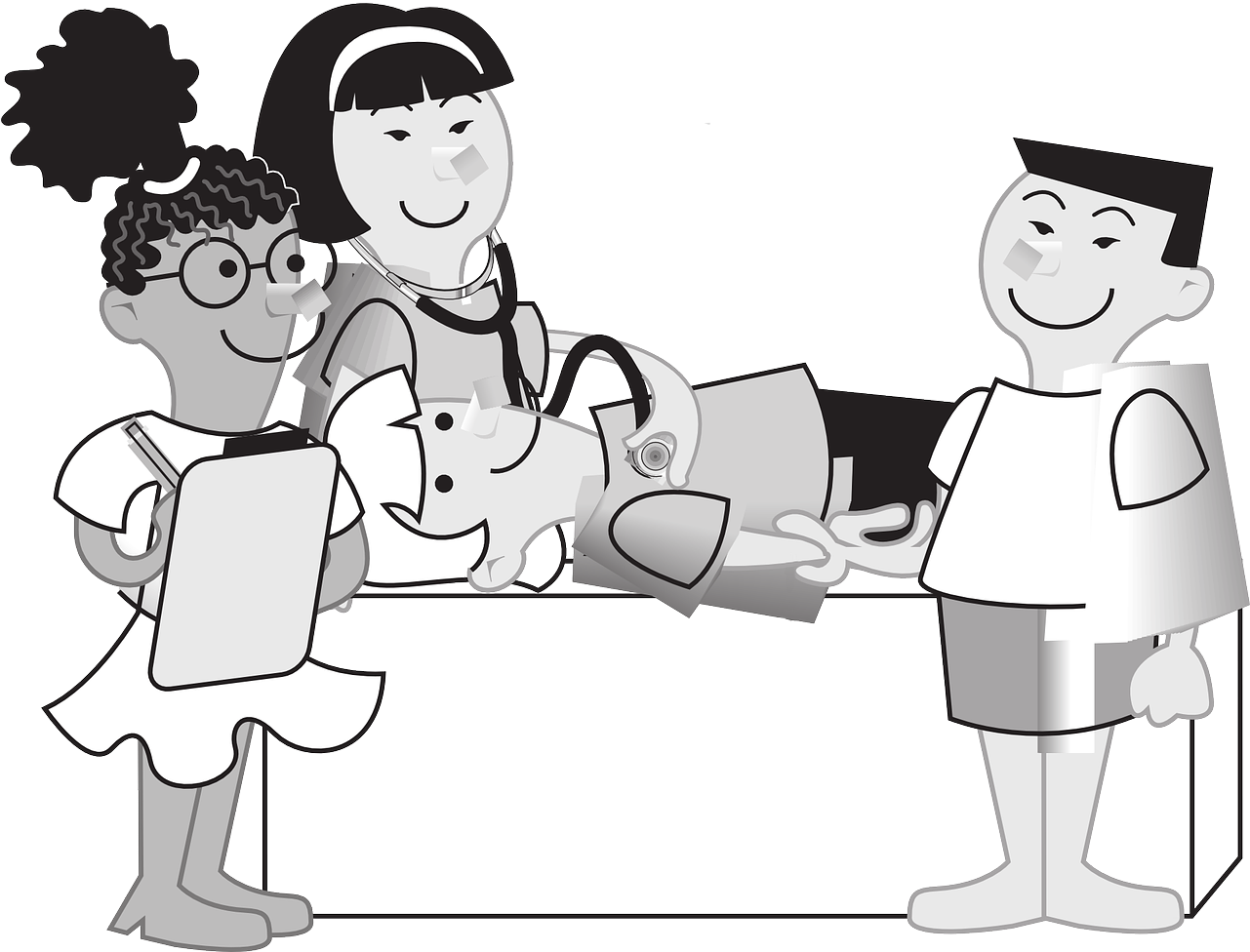 Der Große 50er Gesundheits-check - Vektor Dokter Dan Pasien (1280x1055)