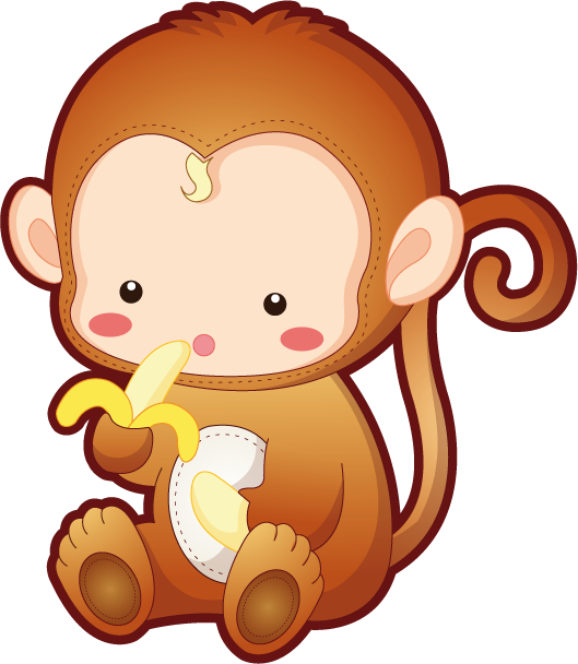 Abe045 - Baby Monkey Cute Cartoon (529x608)