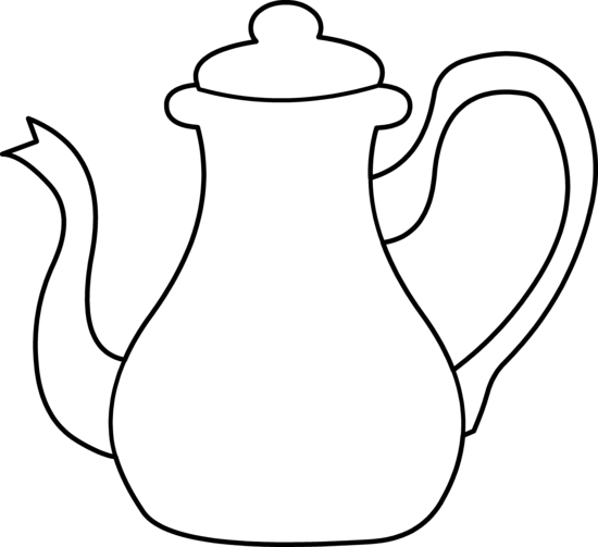 Teapot Outline Coloring Page - Tea Pot Clip Art Black And White (550x503)