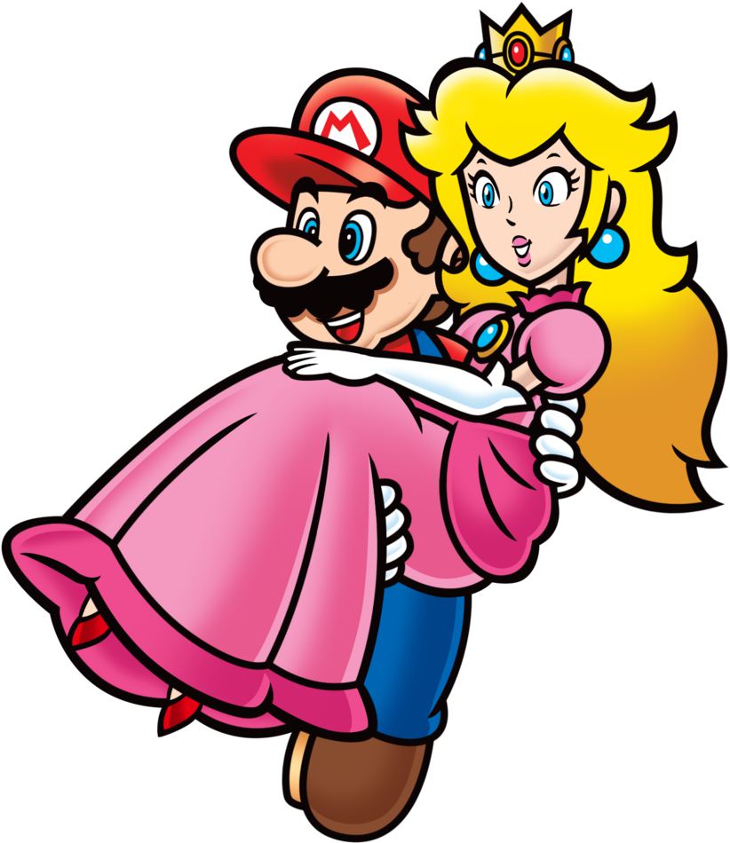 Mario Carrying Peach By Famousmari5 - Mario And Peach Png (827x966)