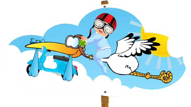 Süßester Baby Klapperstoch, Babystorch Sweety Von Sweet-prints - Baby Mit Storch (800x417)