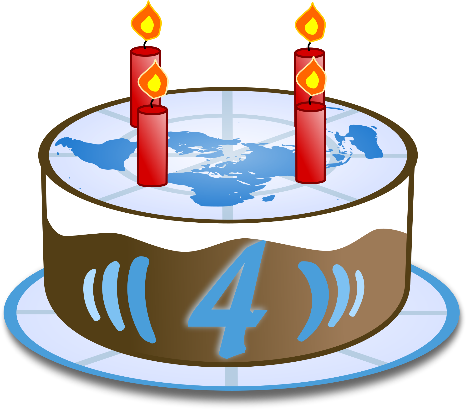 Wikinews Logo De Birthday Cake - Happy Birthday To 4 (2000x1800)