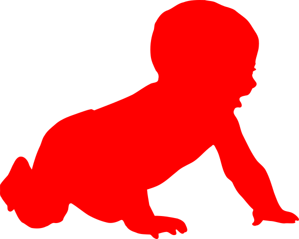 Baby Silhouette Clip Art (600x479)