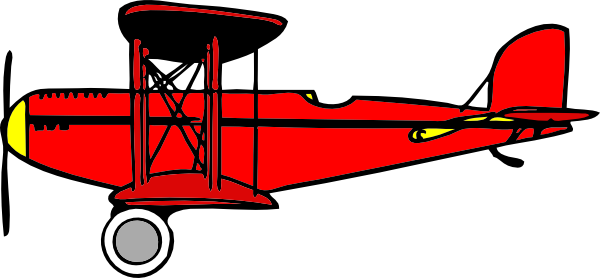 Red Biplane Clip Art At Clker - Biplane Clipart (600x278)