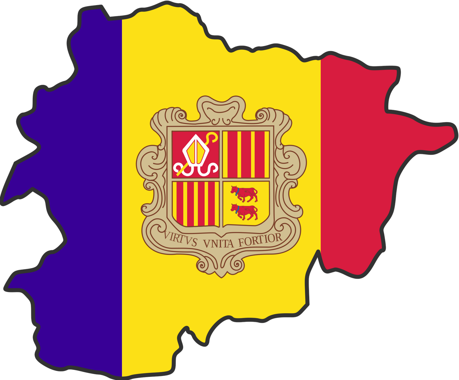 Andorra Map Clipart - Andorra Flag Country (1600x1326)