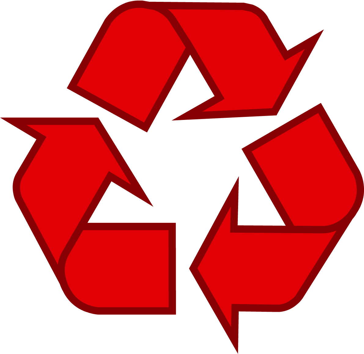 Red Universal Recycling Symbol / Logo / Sign - Recycle Symbol (1200x1171)