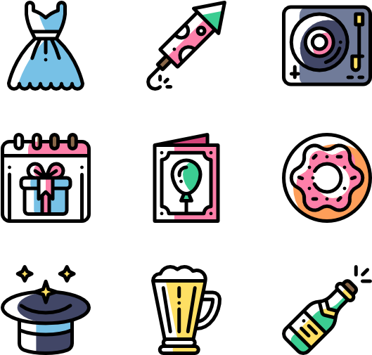 Birthday - Icons For Web Design (600x564)