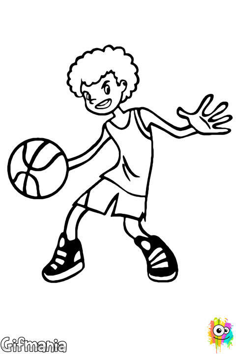 Basketballer - Basketball Coloring Pages For Kids (480x720)