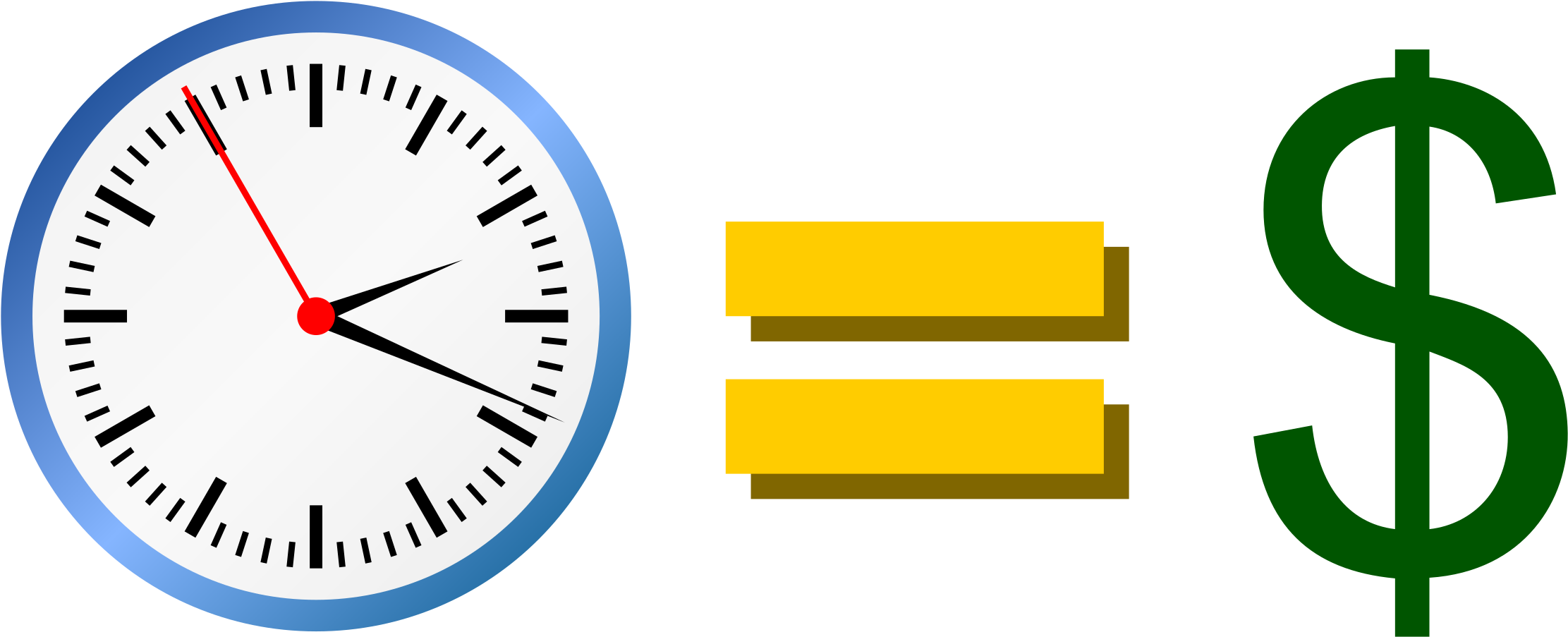 Time Is Money Clipart (2400x1080)