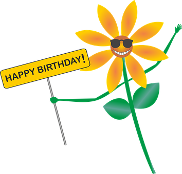 Happy Birthday Geburtstag Glückwunsch Blum - Happy Birthday Png (354x340)