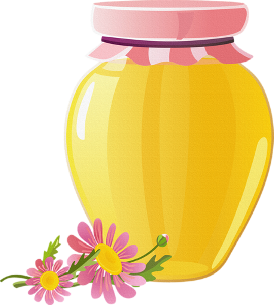 Pot De Miel Clipart - Honey Vector (540x600)