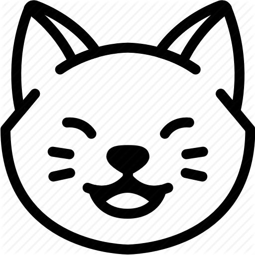 Cat Emoji Clipart Cat Emoji Clip Art - Cat Emoji Black And White (512x512)