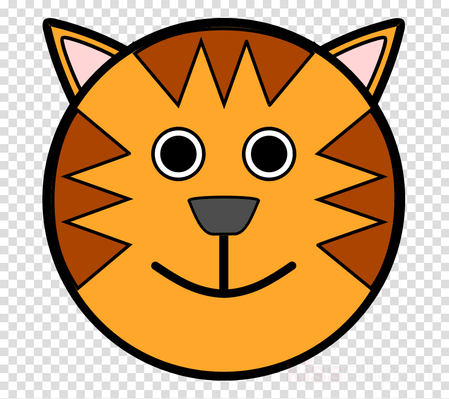 Cartoon Tiger Face Clipart Cat Clip Art - Cat Face Drawing Cartoon (900x800)