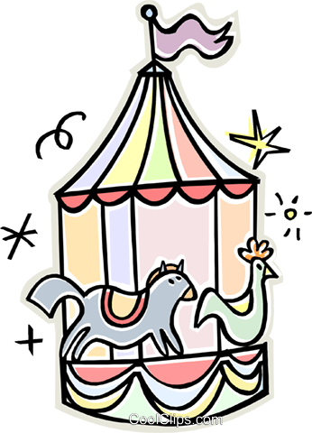 Merry Go Round Royalty Free Vector Clip Art Illustration - Royalty Payment (346x480)