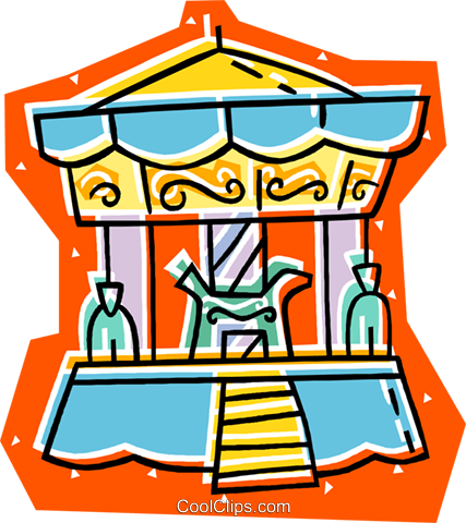 Merry Go Round Royalty Free Vector Clip Art Illustration - Merry Go Round Royalty Free Vector Clip Art Illustration (427x480)