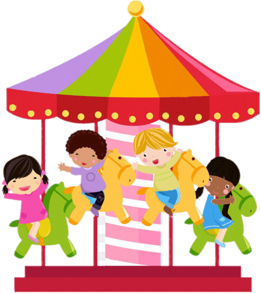 Colourful Merry Go Round Illustration - Merry Go Round Png (800x587)