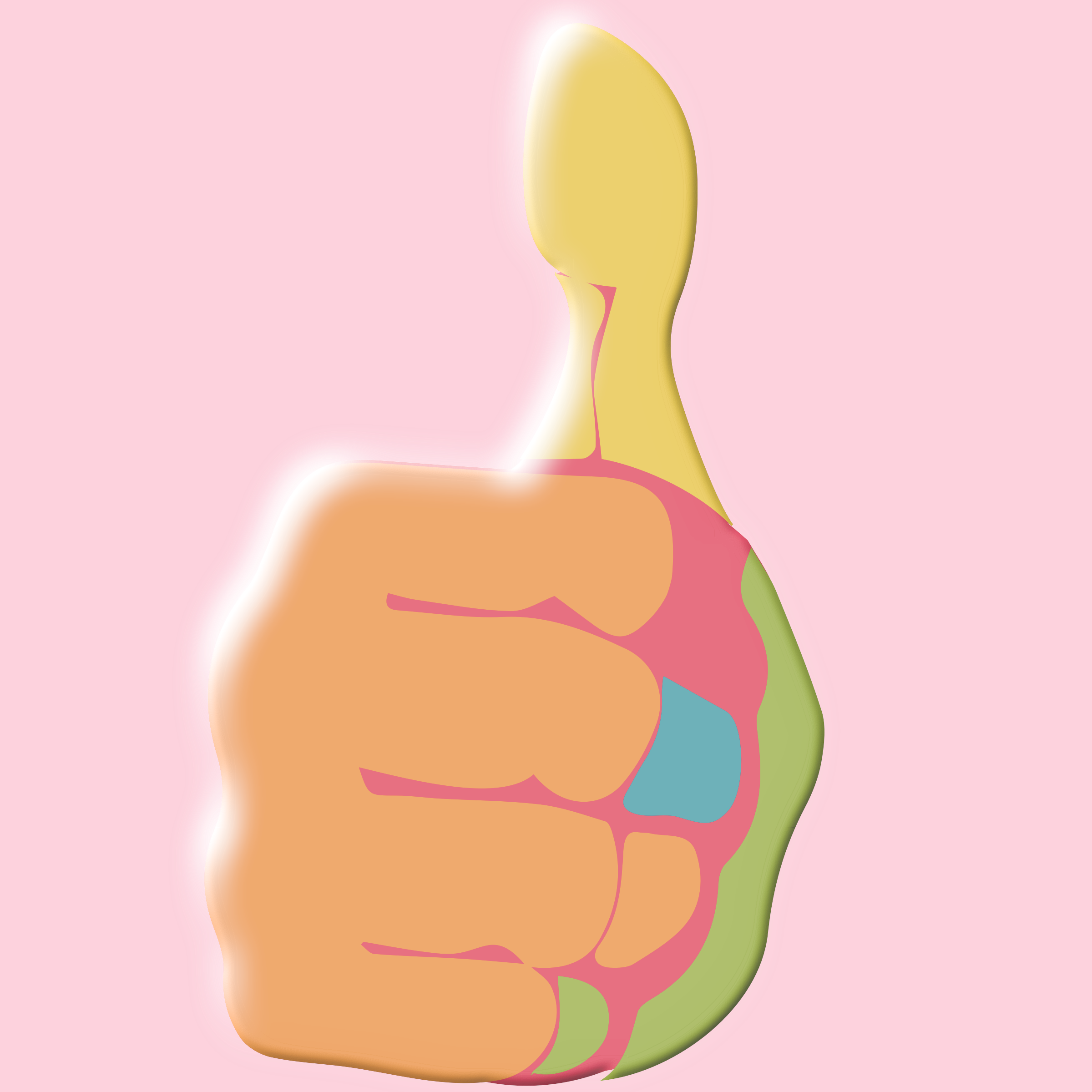 Thumb Hand Model Skin Animated Cartoon - Clip Art (2400x2400)