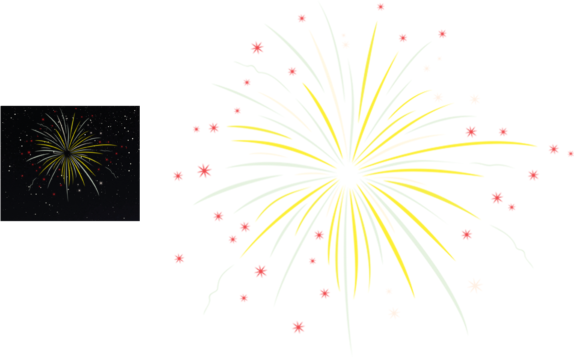 Transparent Happy Newyear And - Fireworks (1258x856)