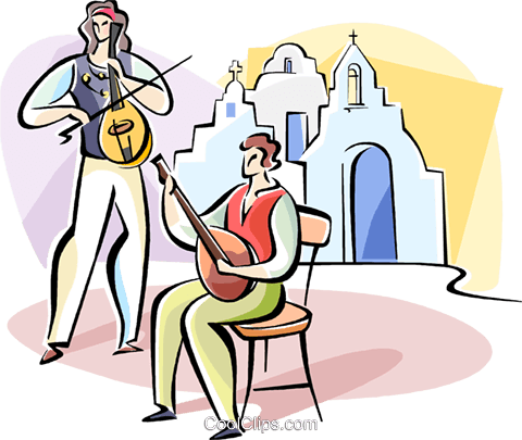 Playing In Front Of Greek Church Royalty Free Vector - Playing In Front Of Greek Church Royalty Free Vector (480x405)